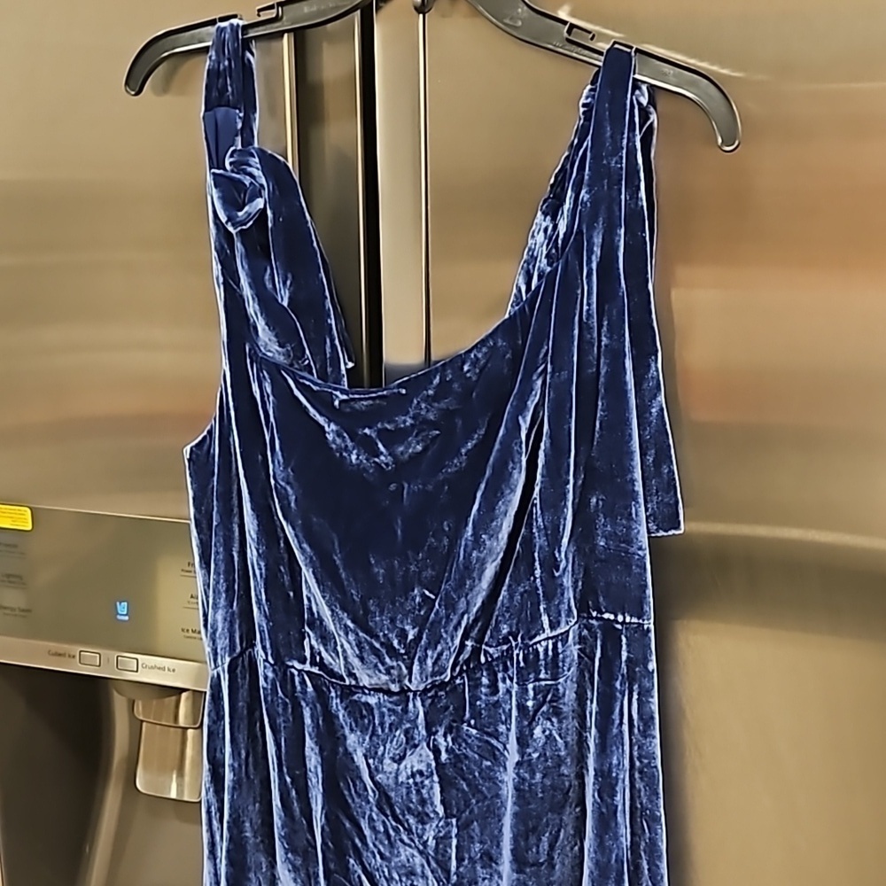 💕REFORMATION💕 Westerly Velvet Maxi Dress ~ Danube Blue 12 NWT - Picture 8 of 13